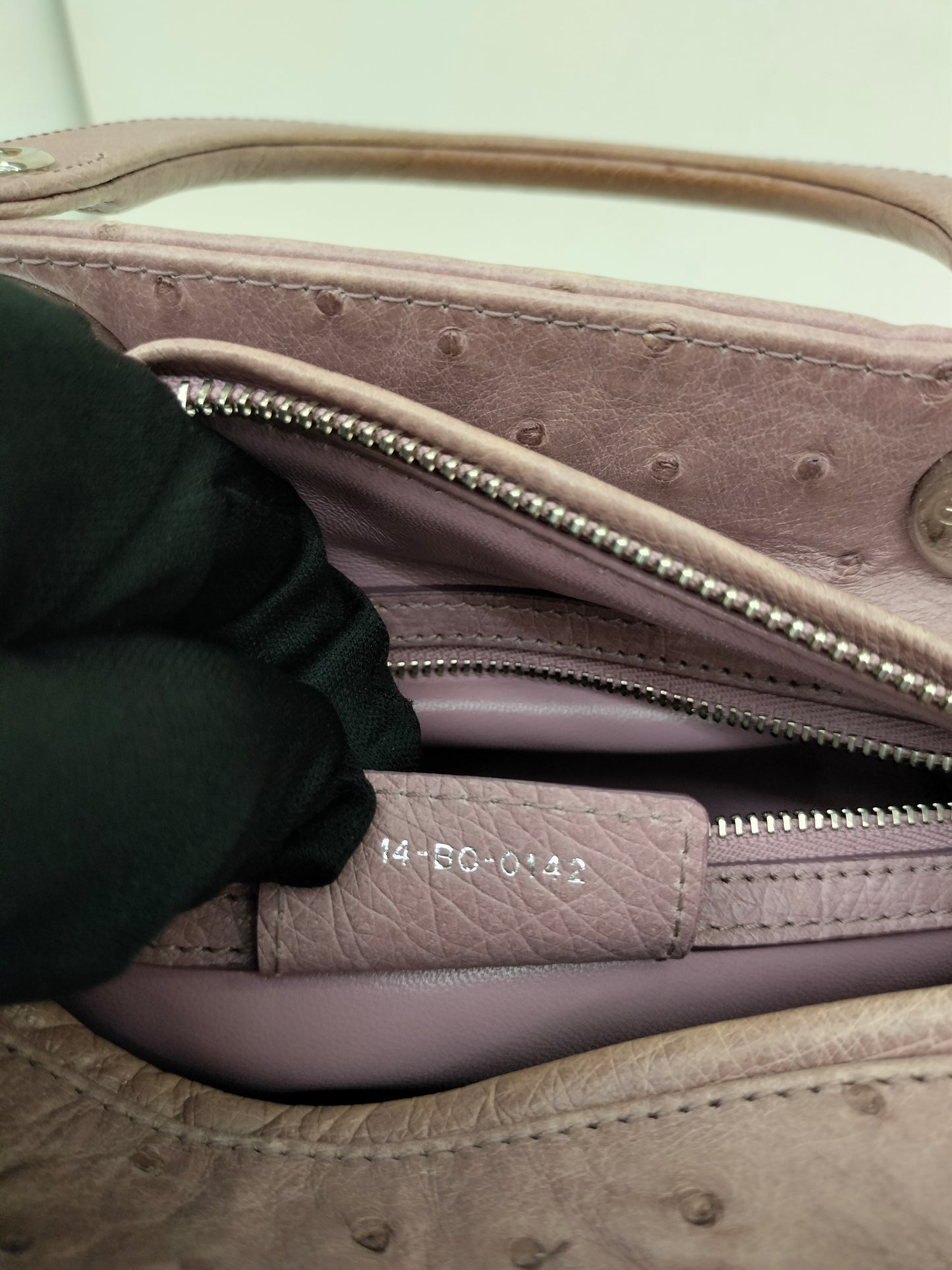 Lady Dior Medium Ostrich Blush Pink SHW 2013