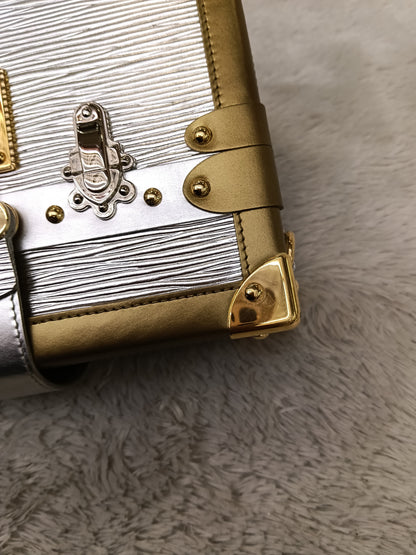 LV Petite Malle Epi Metallic Silver Gold 2017
