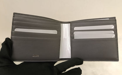Dior Bifold Wallet Oblique Jacquard Ruthenium Grey Silver