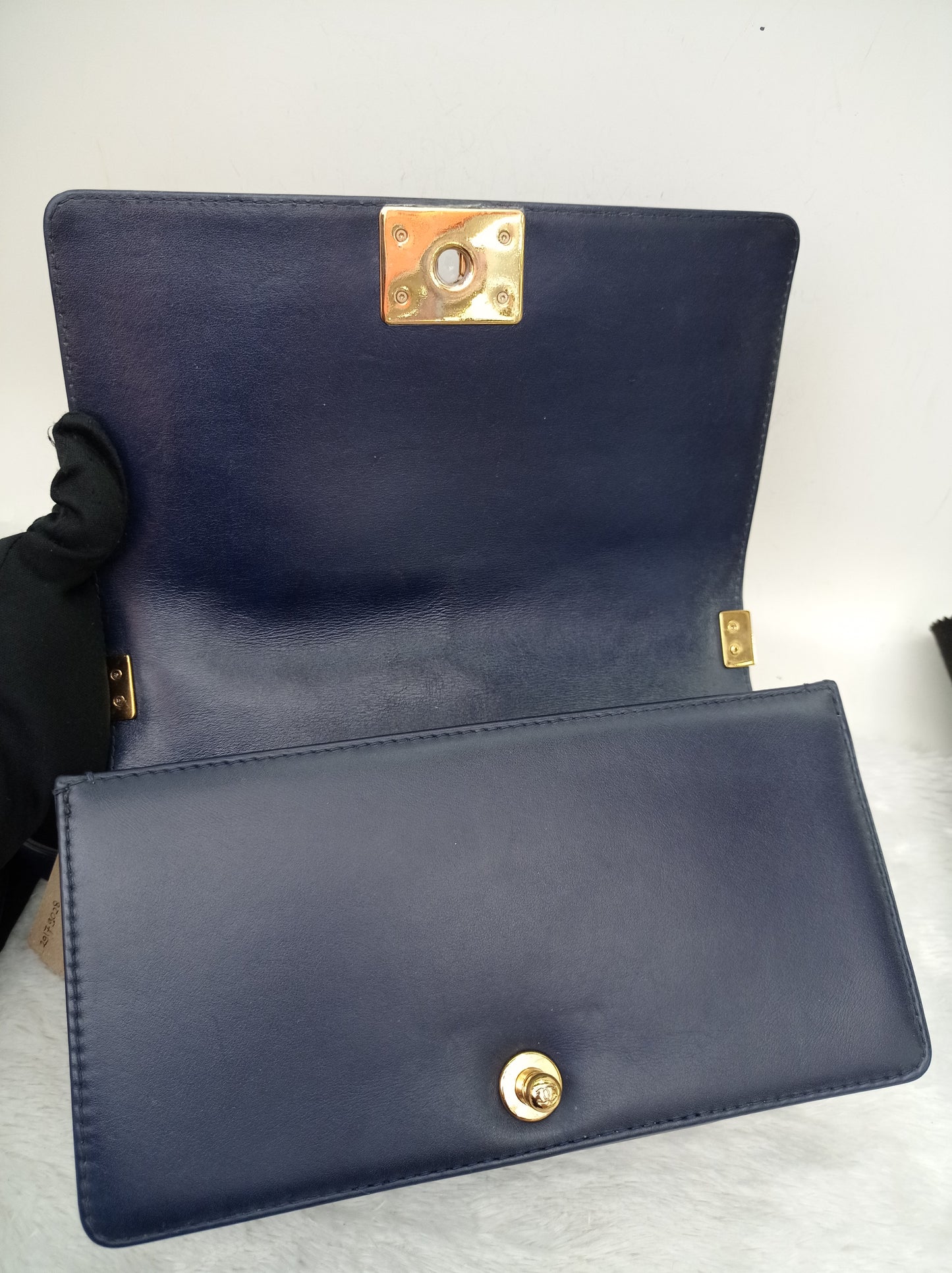 Chanel Boy 25 Round Chain Calfskin Navy Blue GHW #29