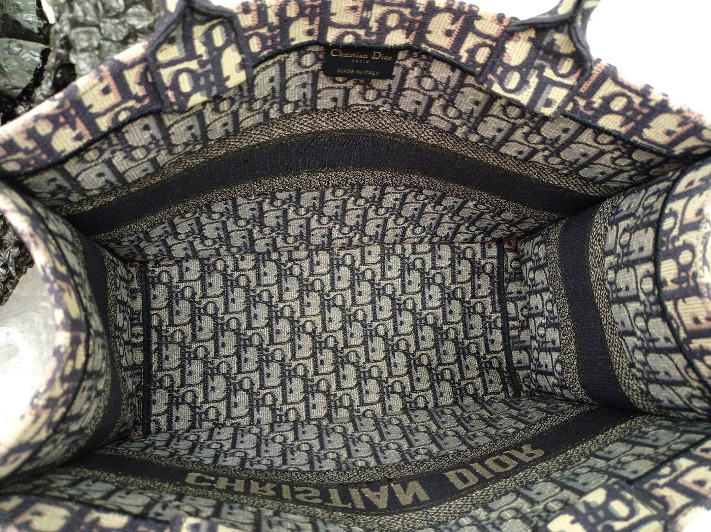 Dior Tote Book Medium Oblique Navy 2019