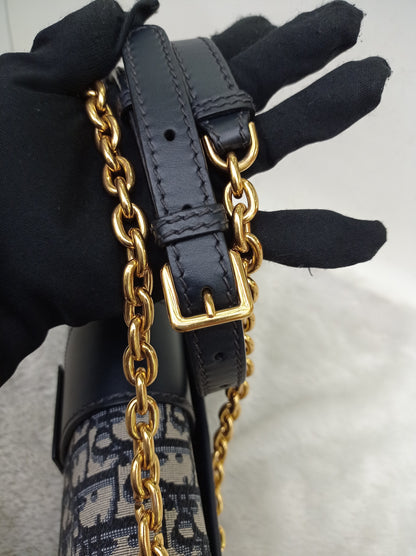 Dior Montaigne 30 Chain Flap Oblique Navy GHW 2020