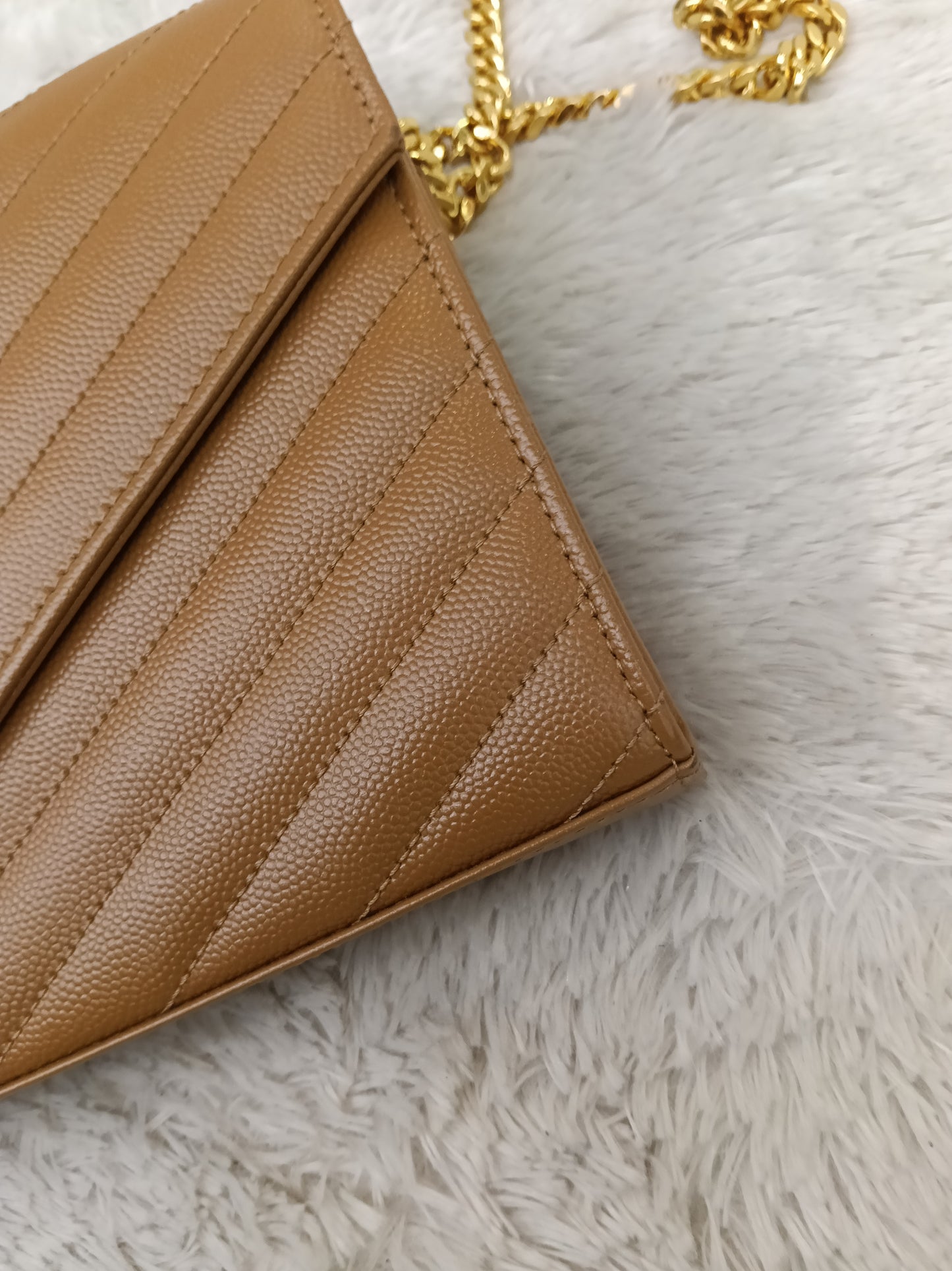 YsL WOC 22 Matelasse Monogramme Grained Caramel GHW 2021