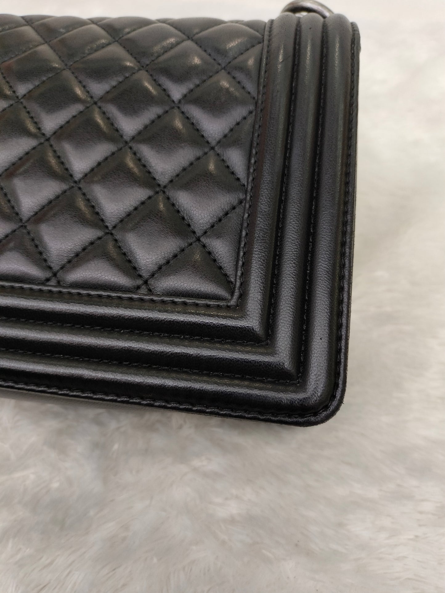 Chanel Boy 25 Lamb Black RHW #24