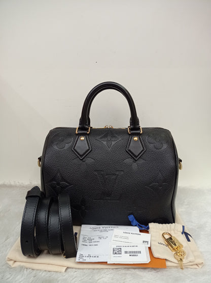 LV Speedy 25 Bandou NV Monogram Empreinte Noir 2023 (CHIP)