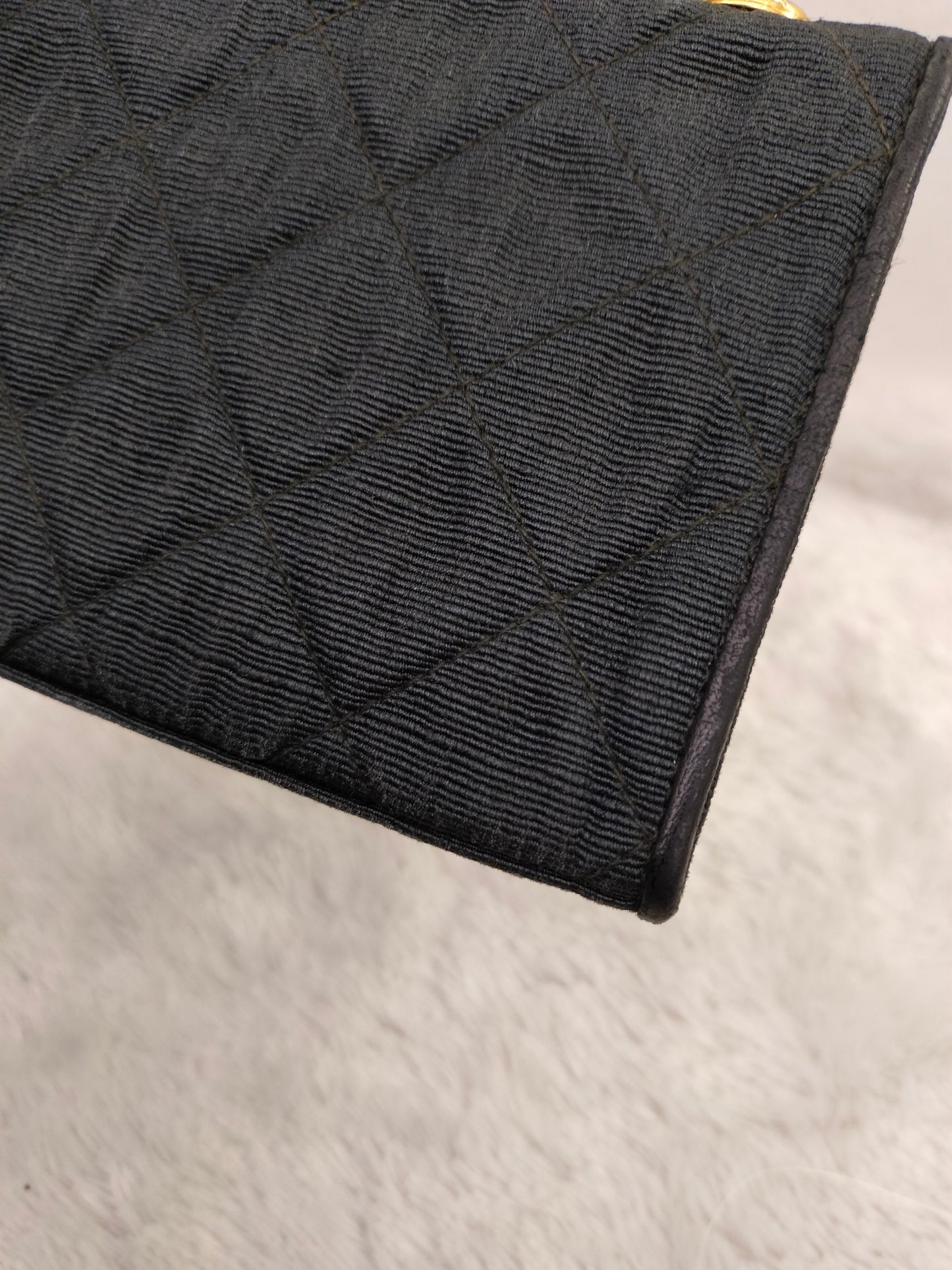 Chanel Mini Denim Flower Black Vintage GHW #1