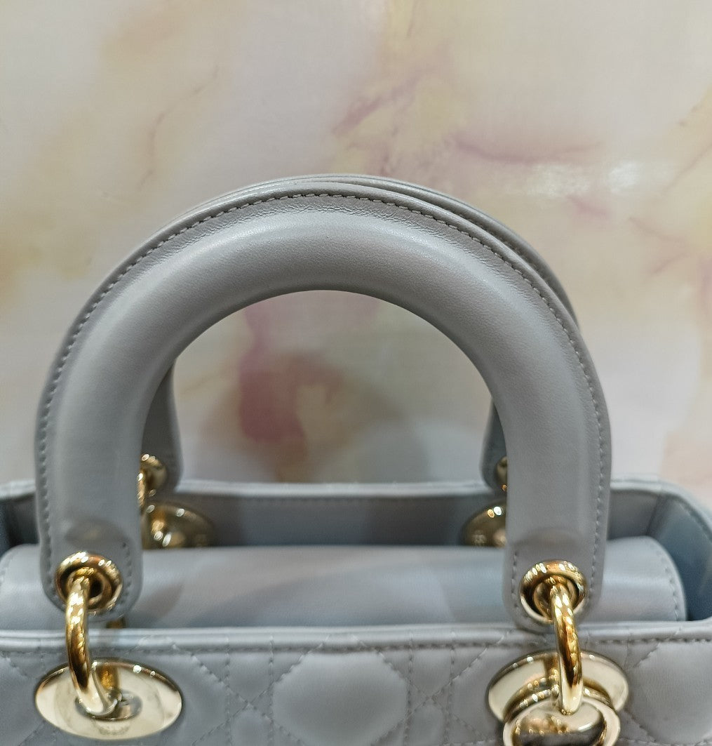 Lady Dior Small Lamb Grey GHW 2018