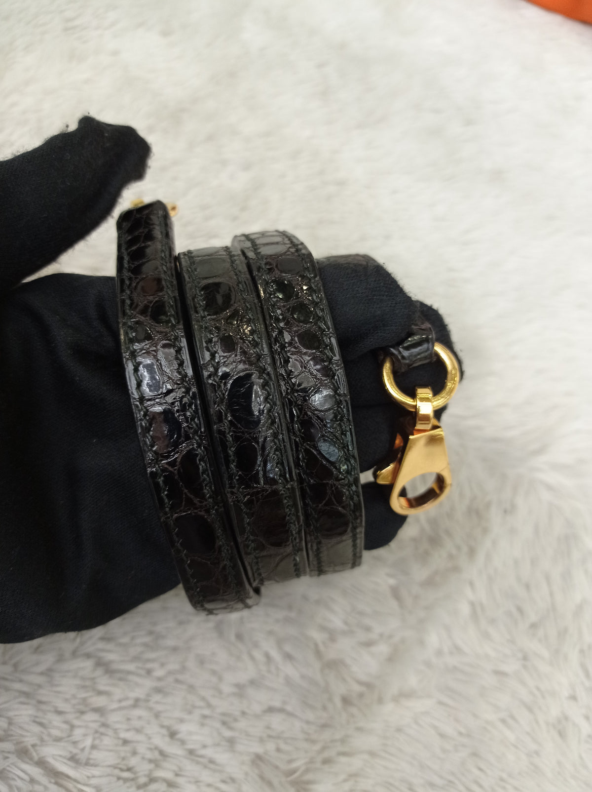 Bolide 27 Croco Porosus Black GHW #W circle