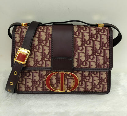 Dior Montaigne Medium Oblique Burgundy GHW 2019