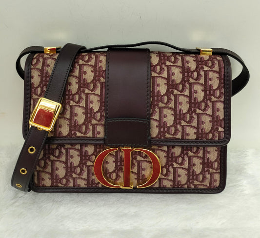 Dior Montaigne Medium Oblique Burgundy GHW 2019