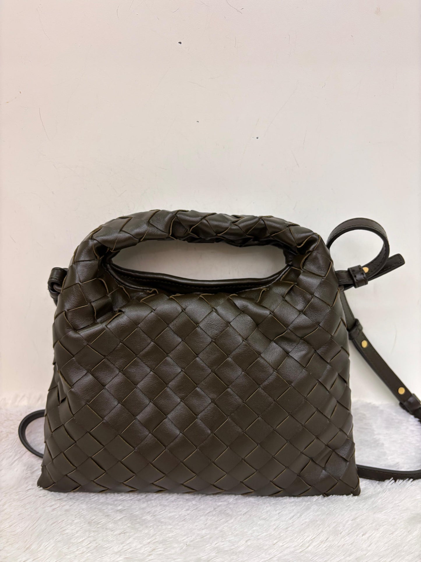 Bottega Veneta Hop Mini Khaki GHW