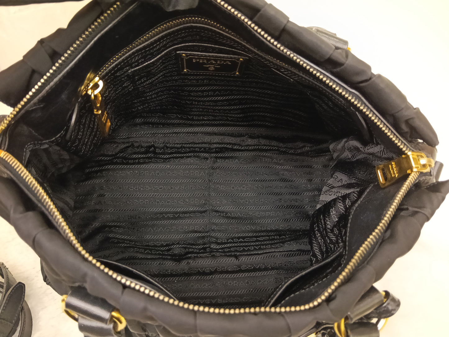 Prada Tessuto Gauffre Nylon Nero GHW