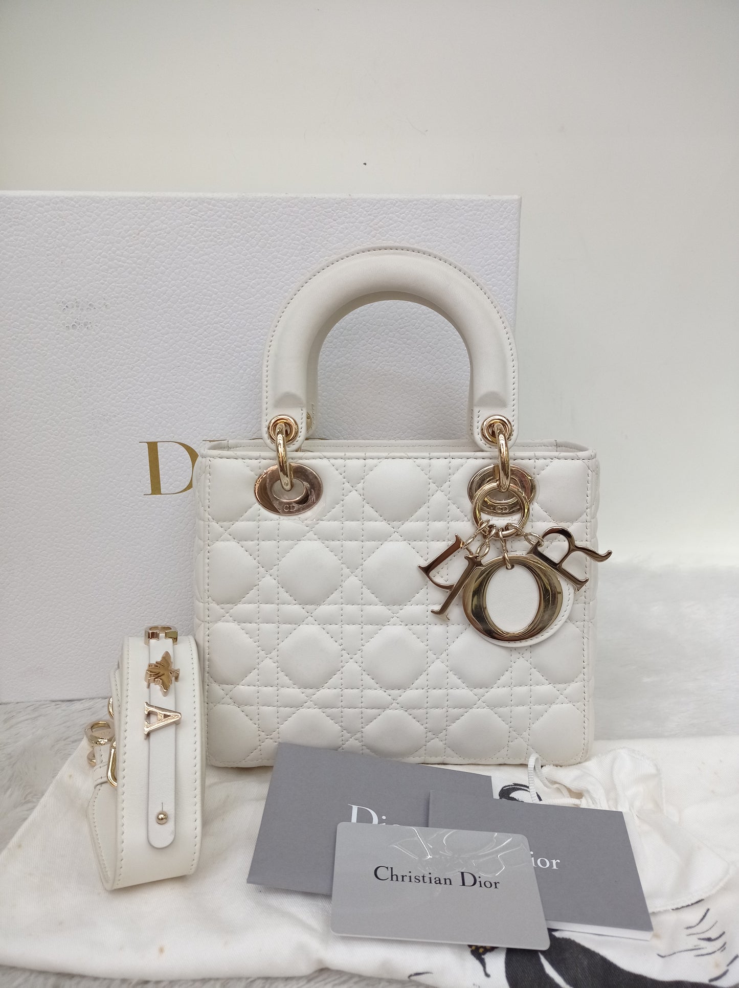 Lady Dior Small Lamb White LGHW 2019