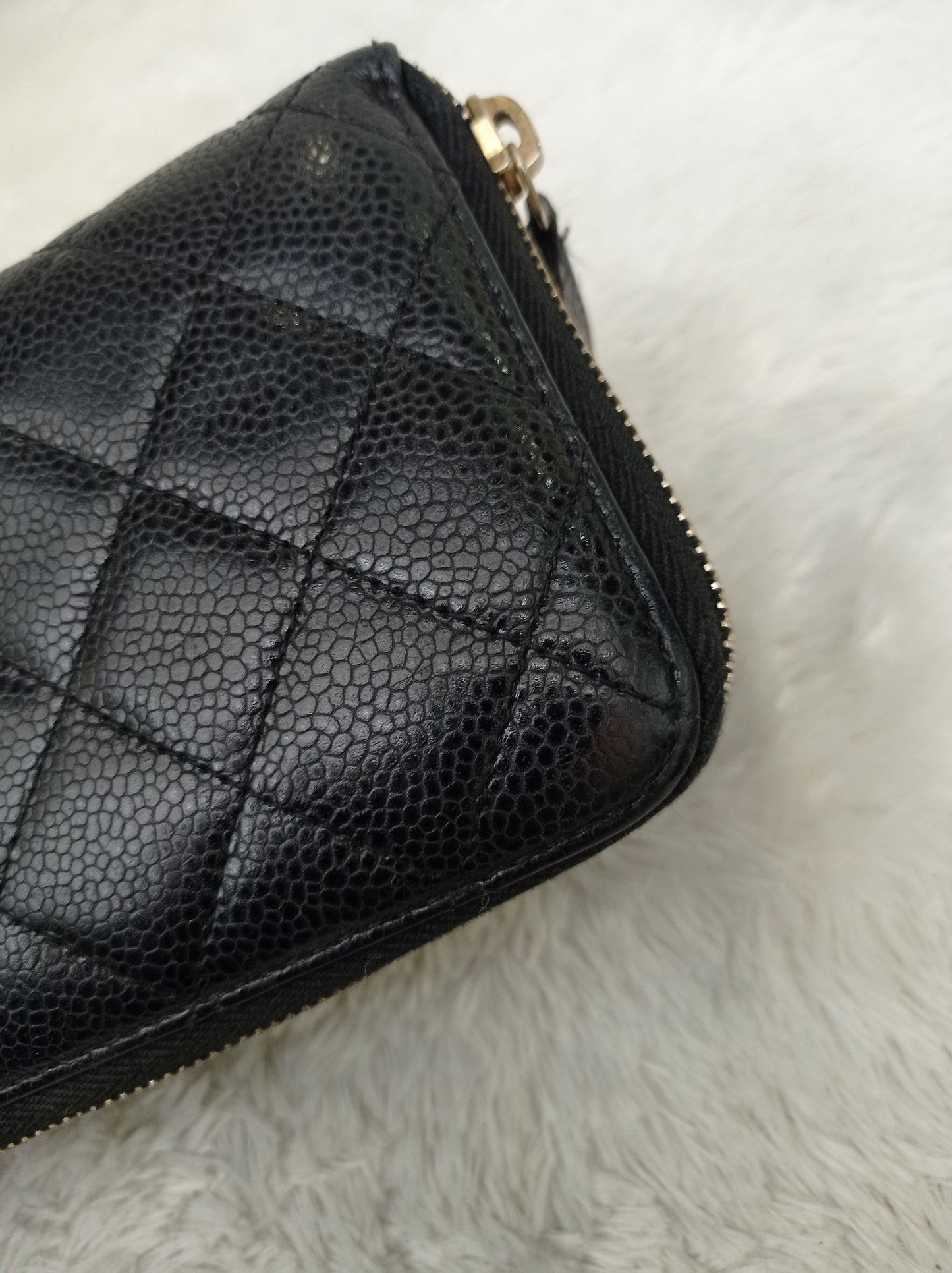 Chanel Zip Around Wallet Caviar Black GHW #17