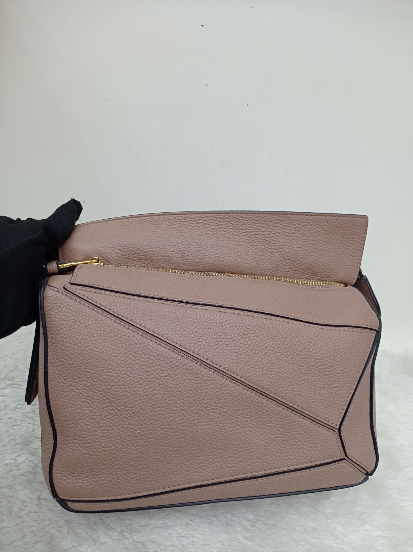 Loewe Puzzle Small Grained Dark Blush GHW 2021