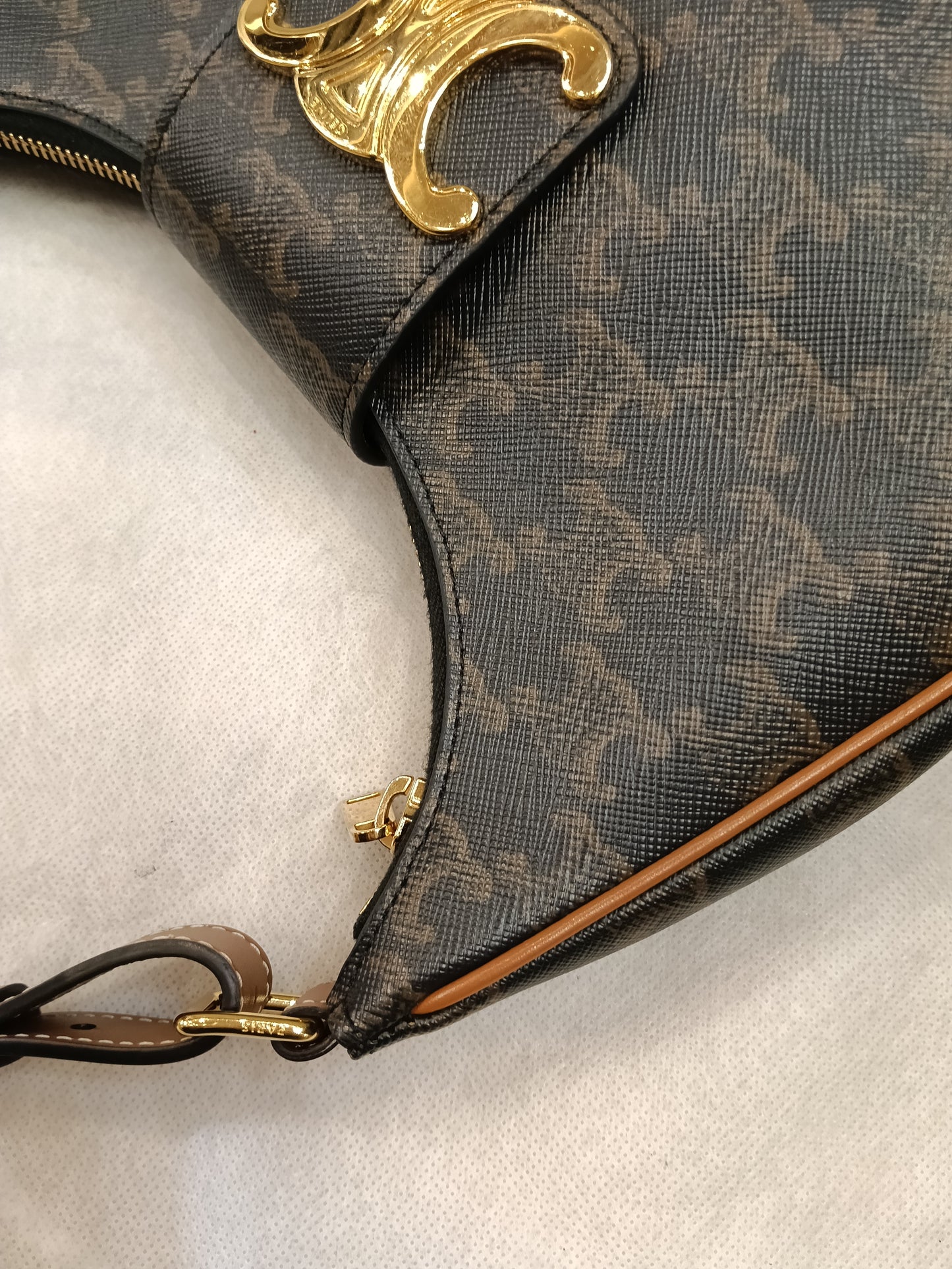 Celine Ava Triomphe Calfskin Tan GHW 2023