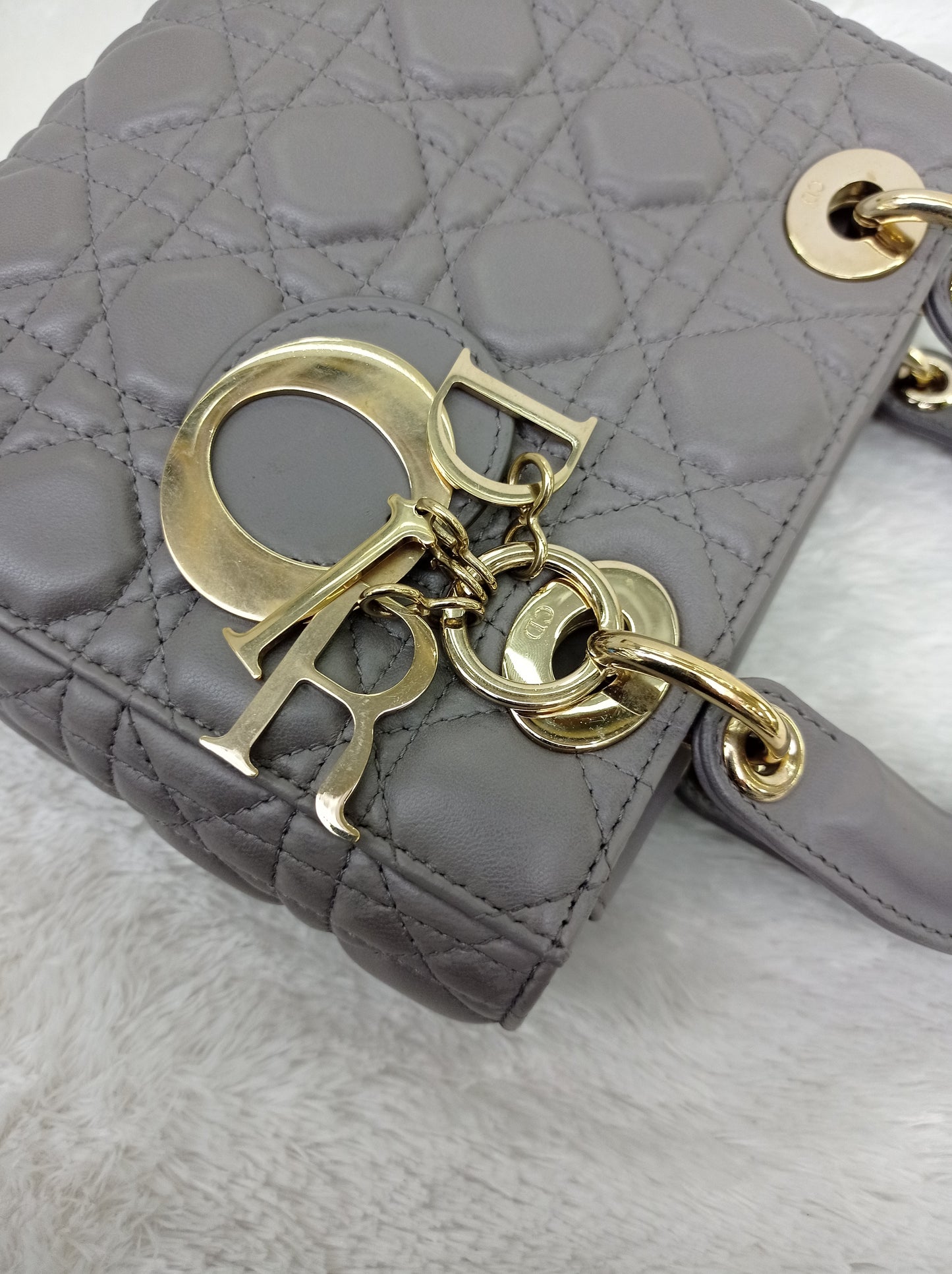 Lady Dior Small Lamb Grey GHW 2019