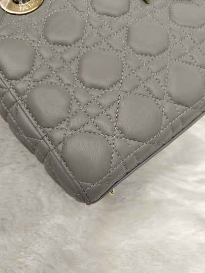 Lady Dior Small Lamb Grey GHW 2016