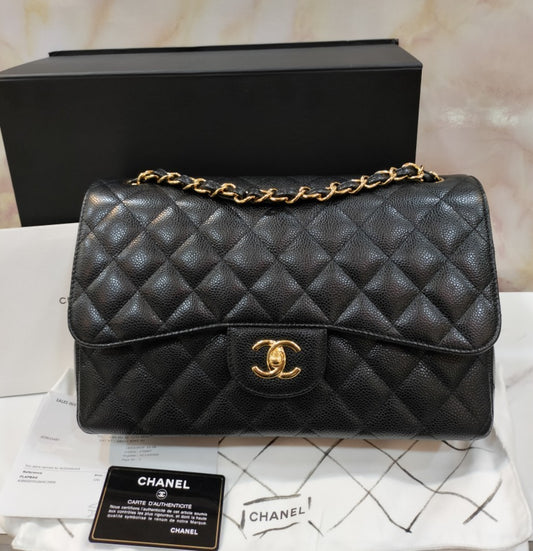 Chanel Jumbo Caviar Black GHW DF #20