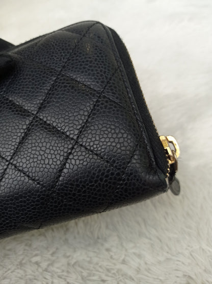 Chanel Zip Around Wallet Caviar Black GHW #17