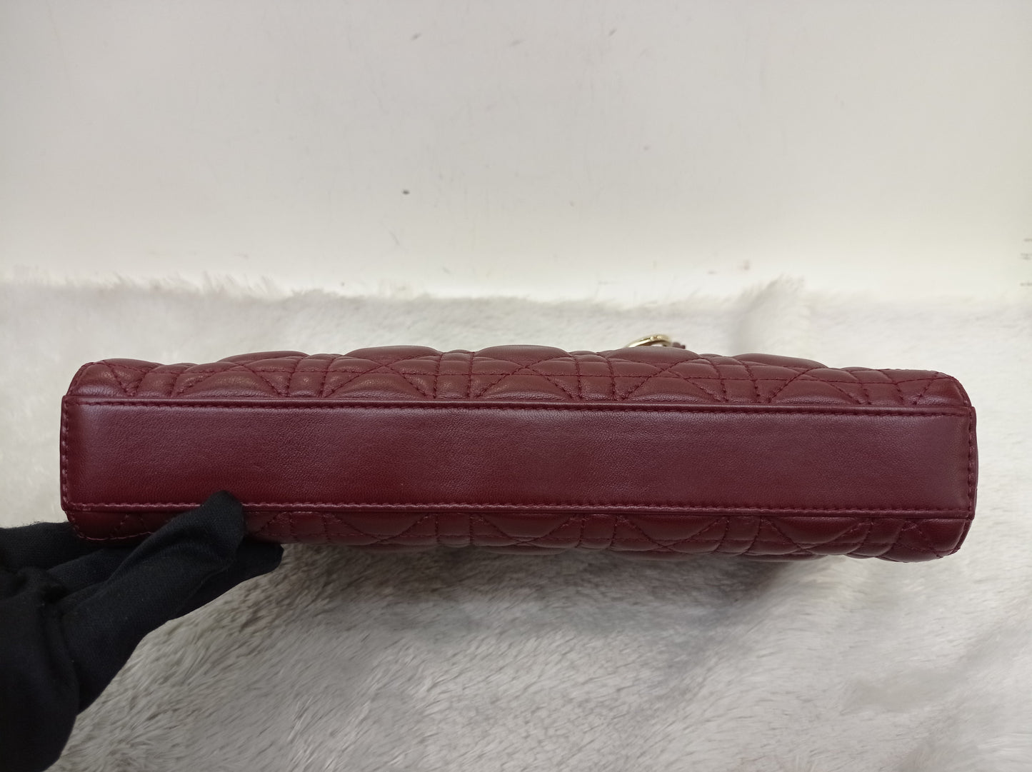 Dior Lady D'Joy Medium Lamb Burgundy GHW 2016