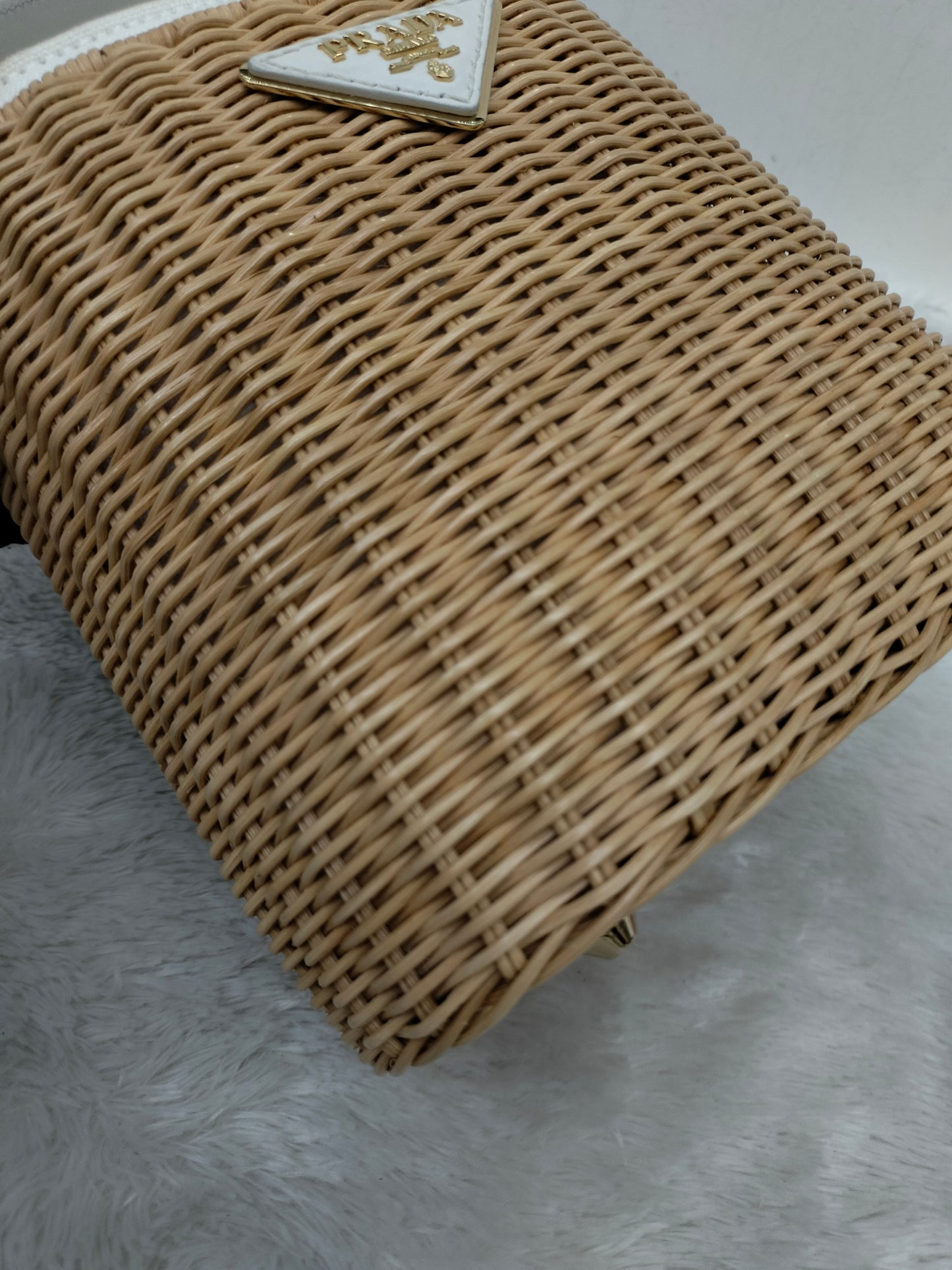 Prada Midollino Canapa Naturale Bianco GHW