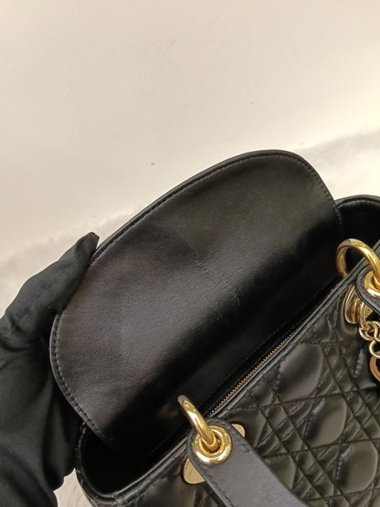 Lady Dior Small Lamb Black GHW 2018