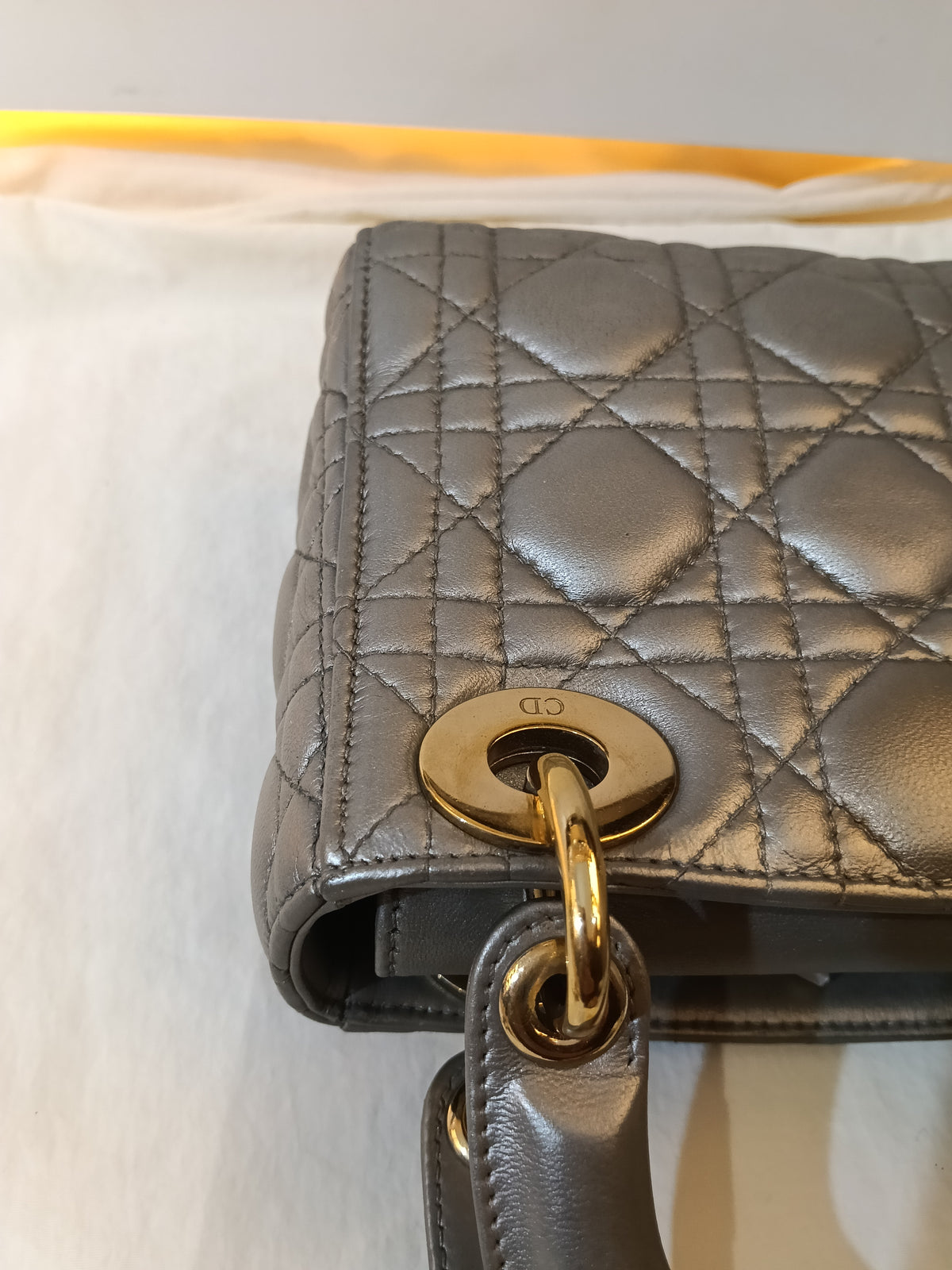 Lady Dior Mini Lamb Silver GHW 2016