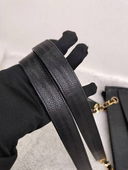 Chanel Timeless Tote Shoulder Caviar Calfskin Black GHW (broken holo)