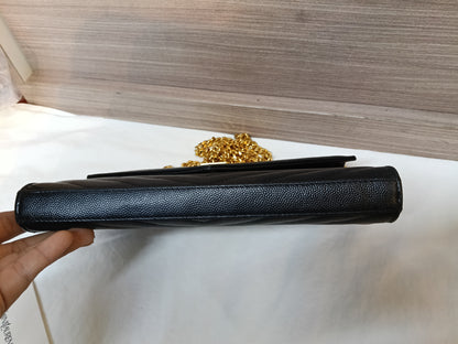 YsL WOC 22 Matelasse Monogramme Grained Black GHW 2018