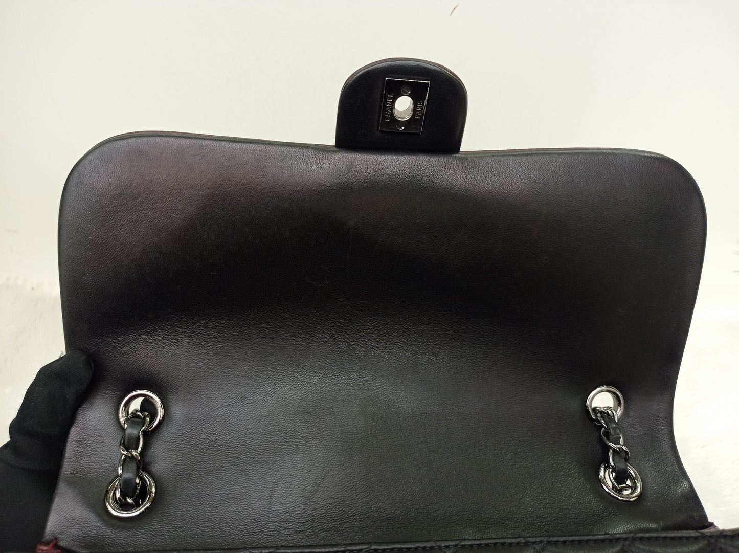 Chanel Twist Flap Large Lamb Black Burgundy SHW #18