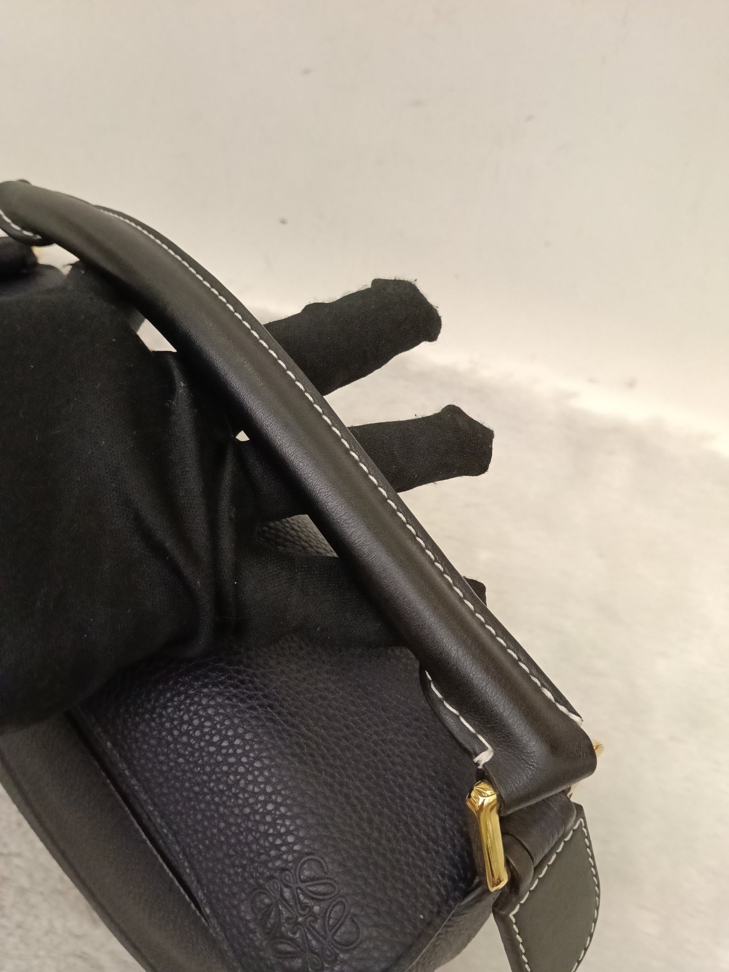 Loewe Puzzle Small Grained Midnight Blue Black GHW 2019