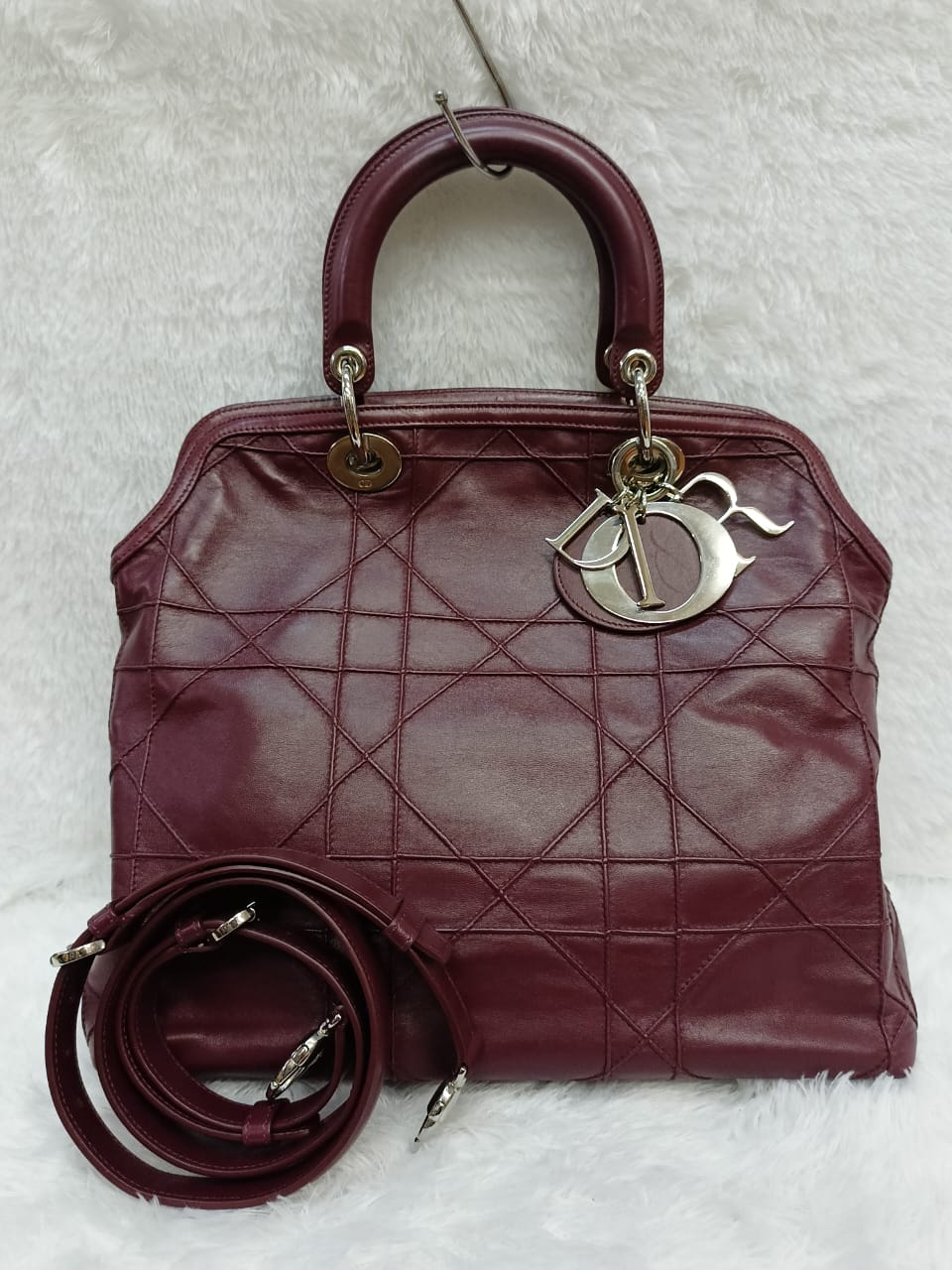 Dior Granville Cannage Lambskin Maroon SHW 2011