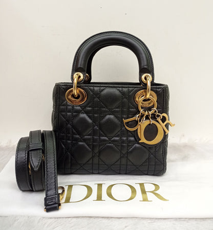 Lady Dior Mini Lamb Black GHW 2017