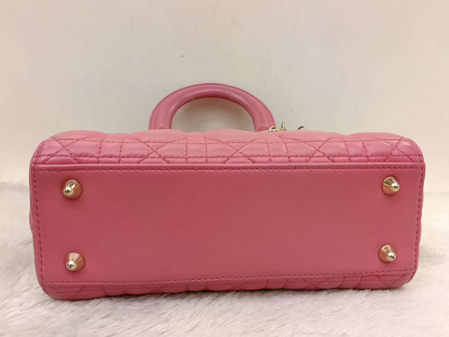 Lady Dior Small Lamb Fuchsia GHW 2018