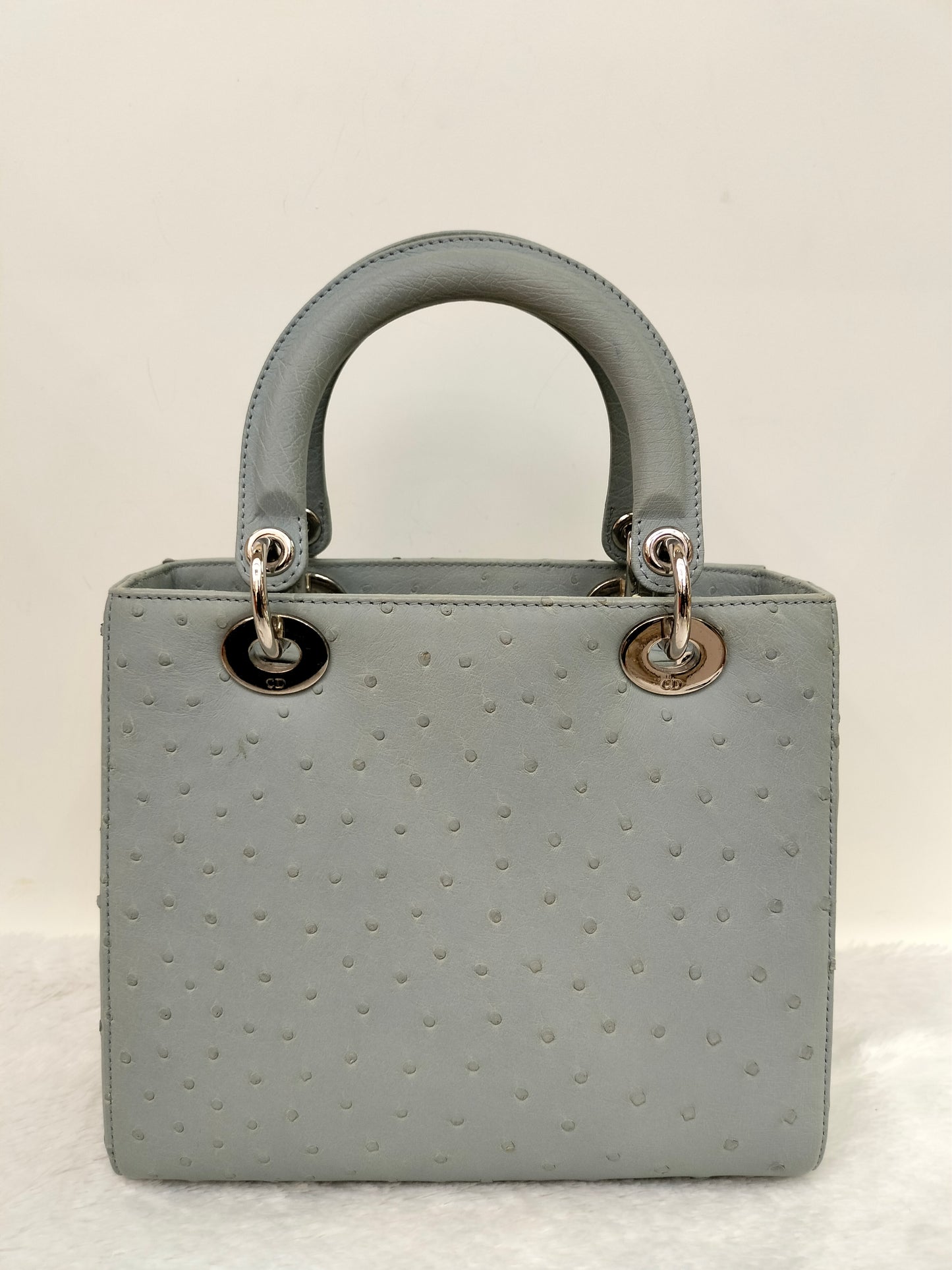Lady Dior Medium Ostrich Baby Blue SHW 2017