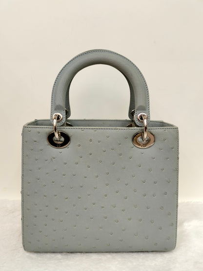 Lady Dior Medium Ostrich Baby Blue SHW 2017