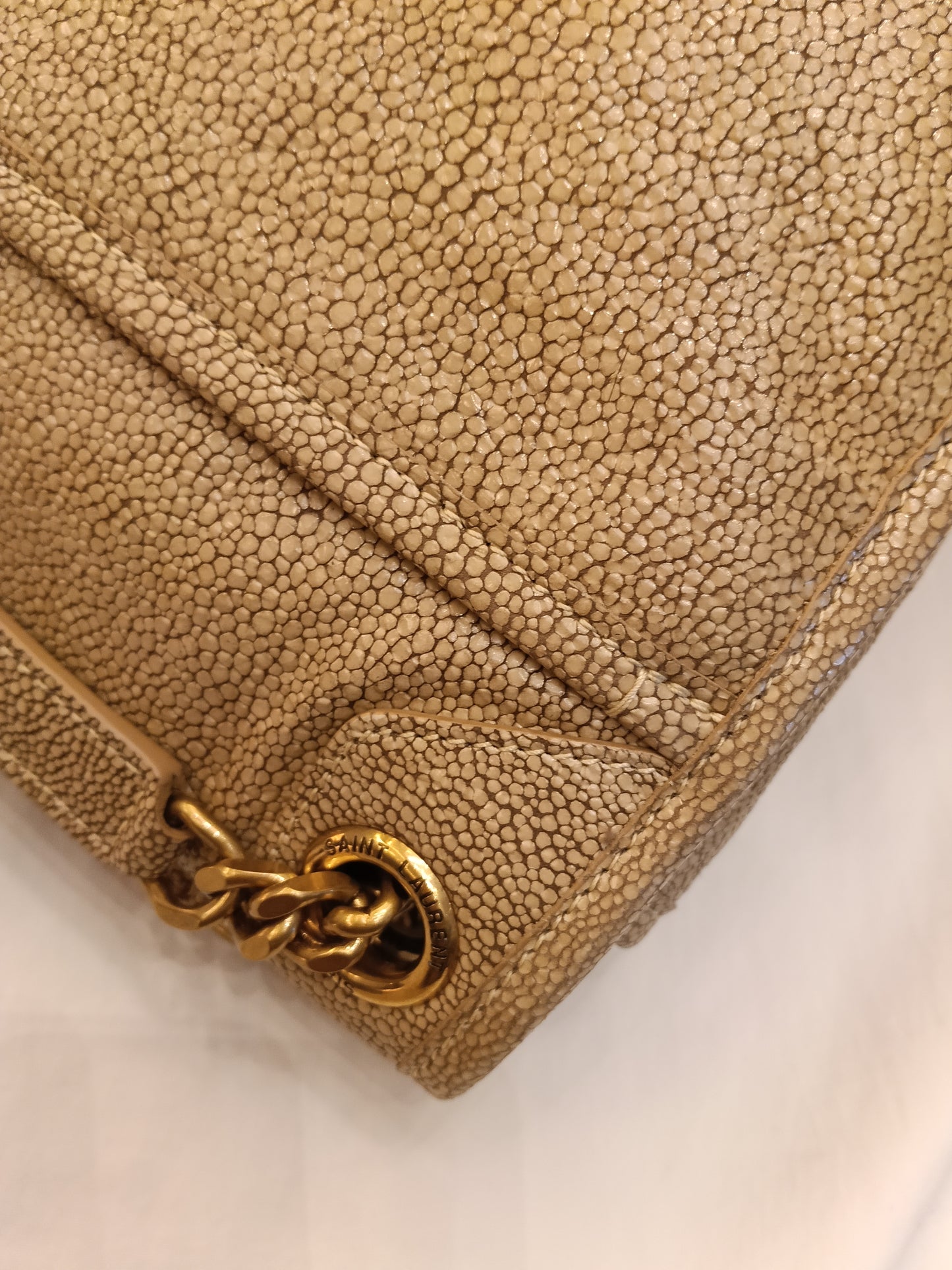 YsL Niki Medium Stingray Embossed Beige GHW 2019