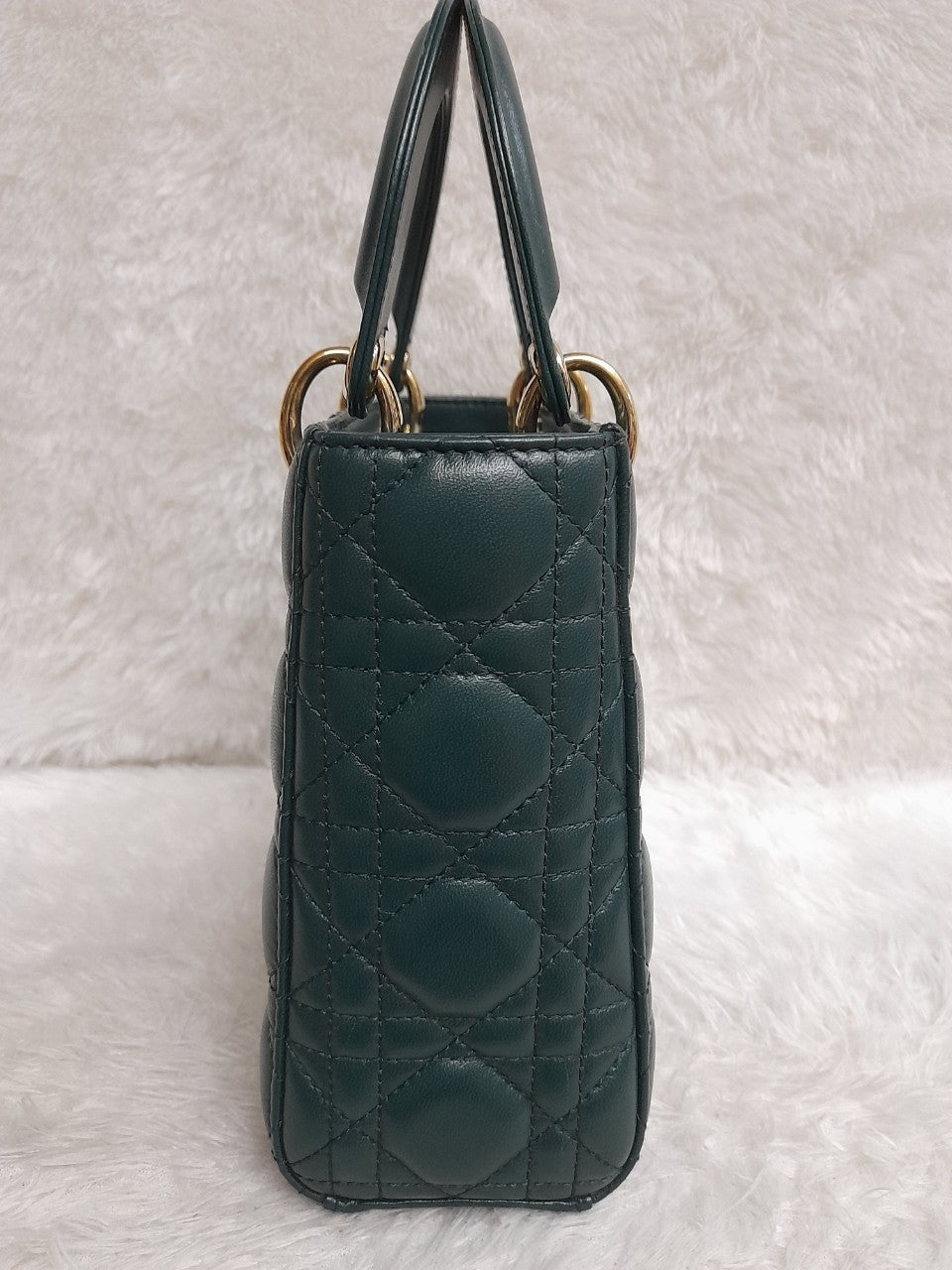 Lady Dior Small Lamb Dark Green GHW 2018