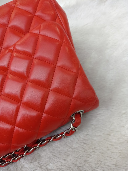 Chanel Jumbo Lamb Red SHW DF #15