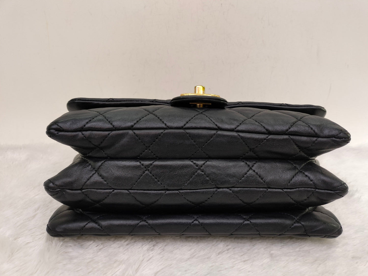 Chanel Small Pillow Crush Flap Lamb Black GHW (CHIP)