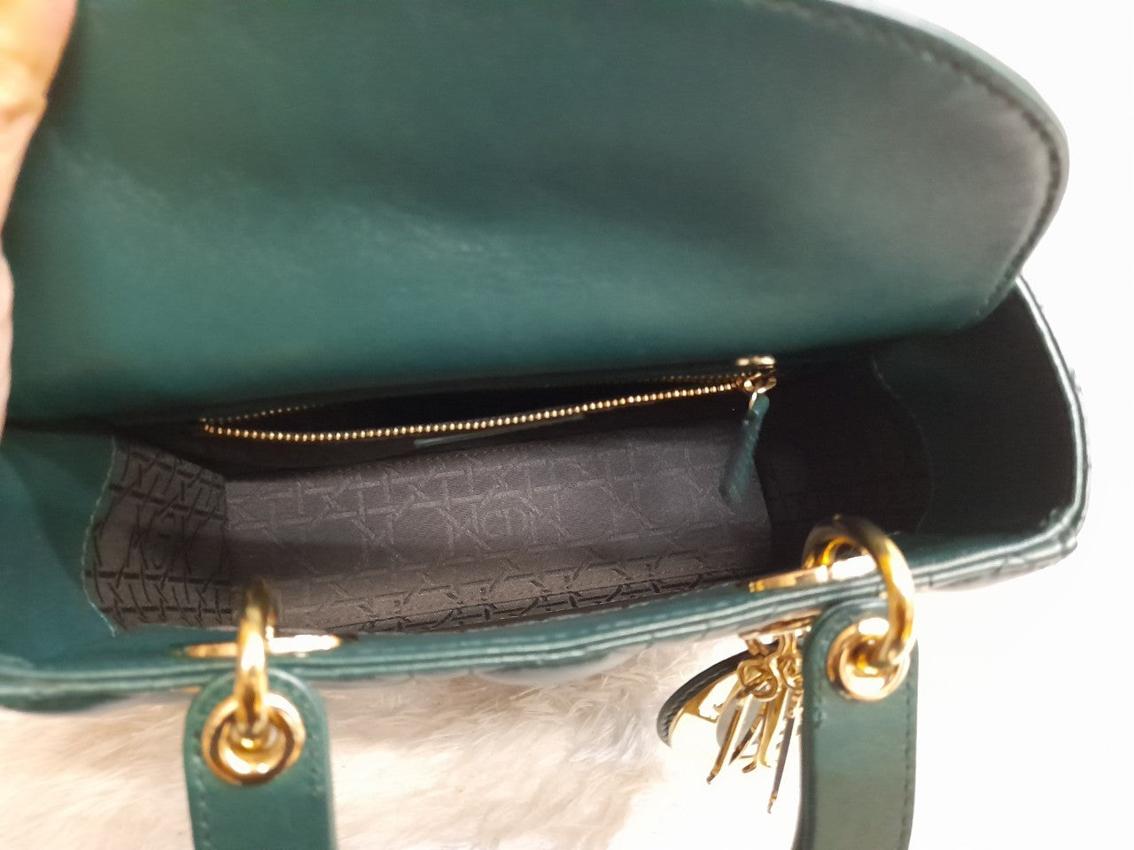 Lady Dior Small Lamb Dark Green GHW 2018