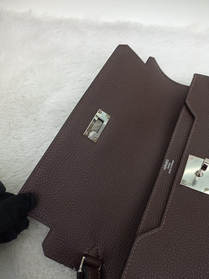 Hermes Kelly Depeche Pochette 25 Togo Ebene PHW #Y