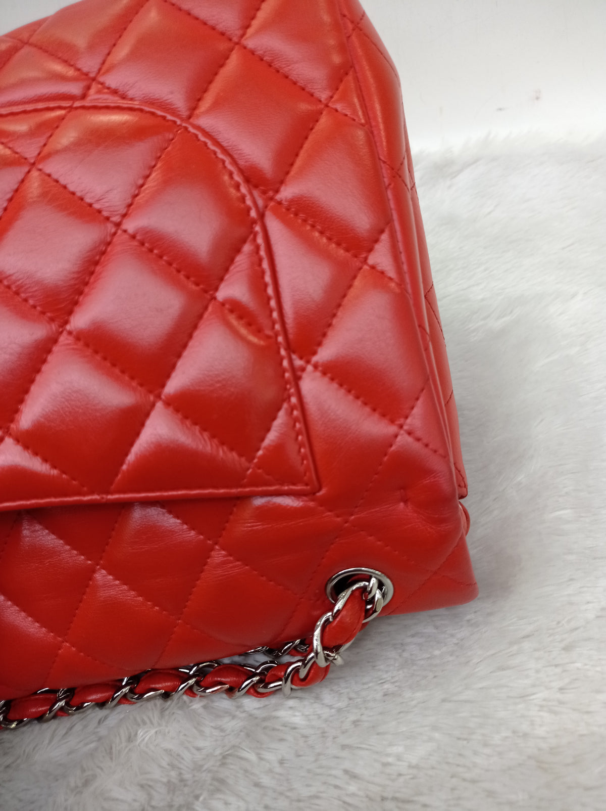 Chanel Jumbo Lamb Red SHW DF #15