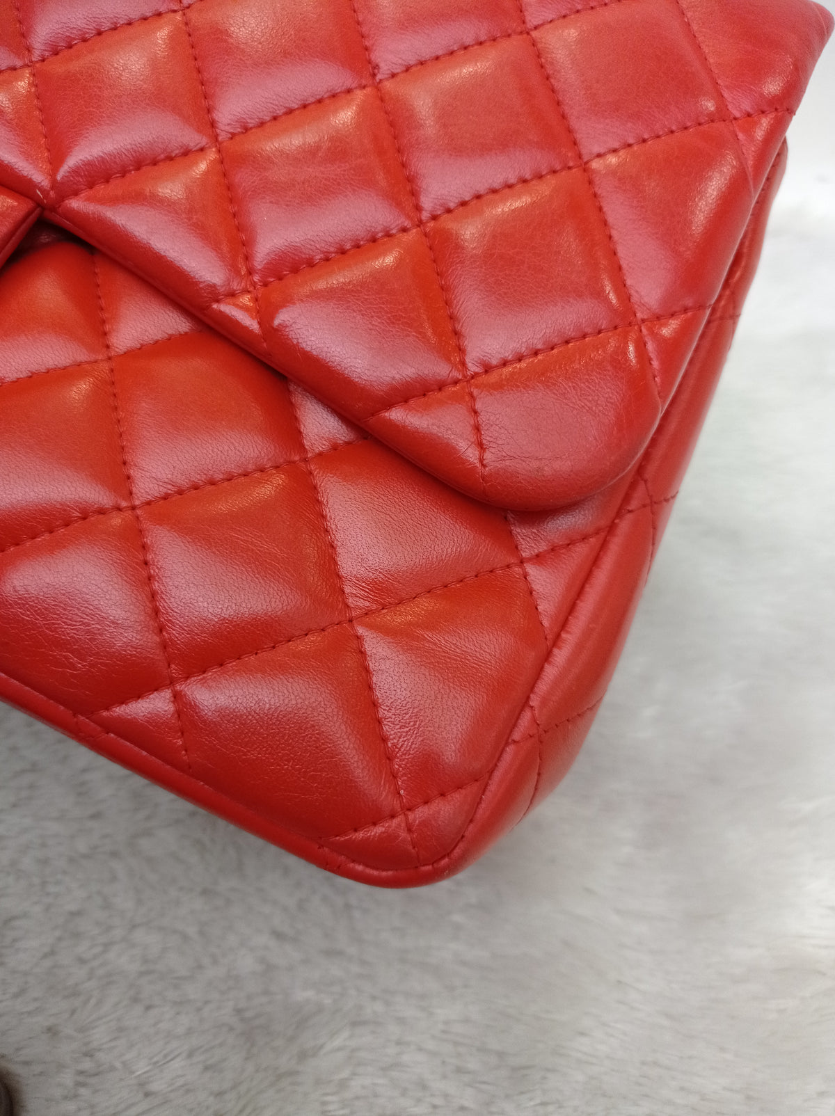 Chanel Jumbo Lamb Red SHW DF #15