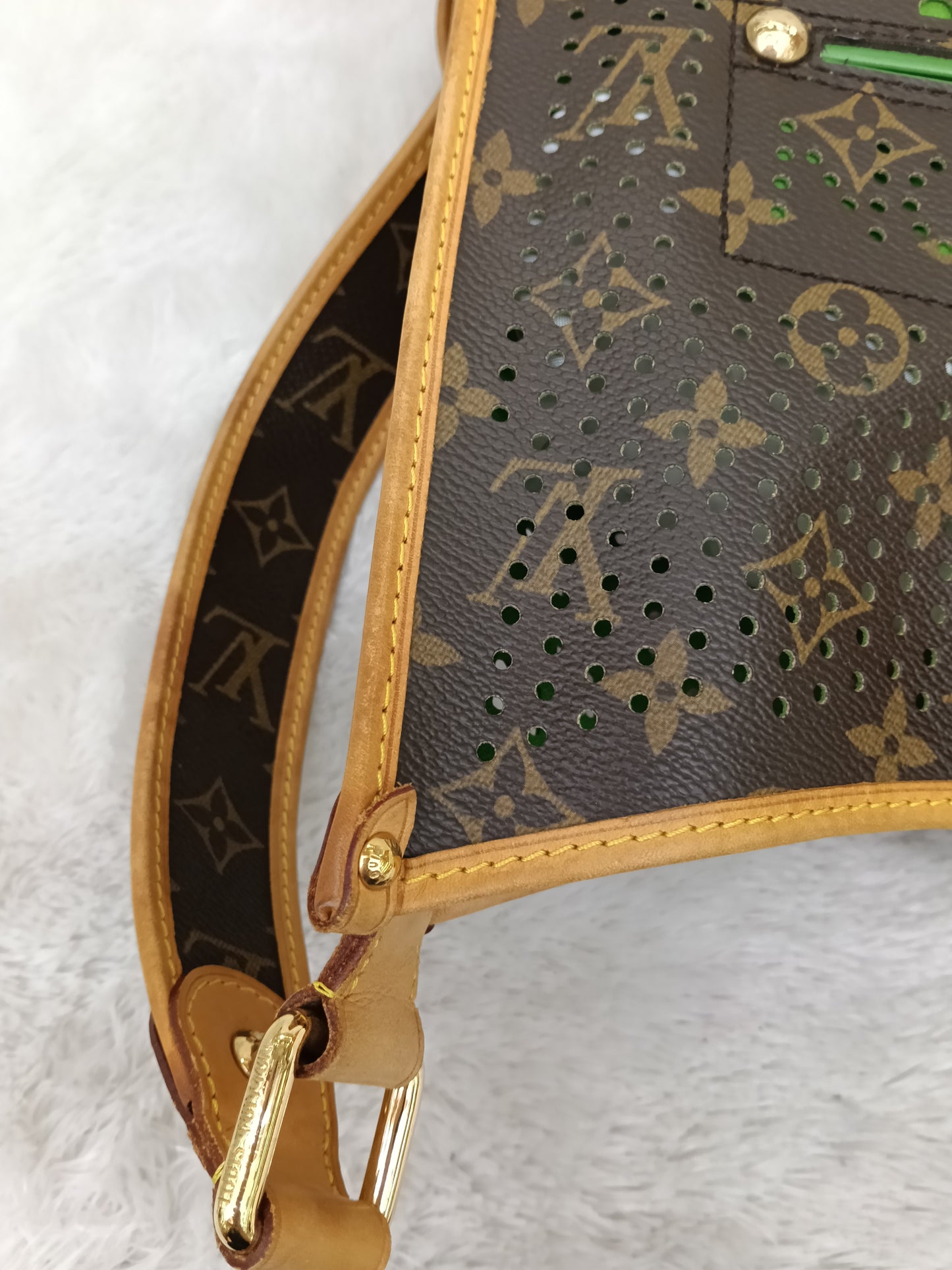 LV Musette Perforated Verde Monogram Green