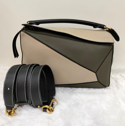 Loewe Puzzle Medium Grained Khaki 3 tone GHW 2018