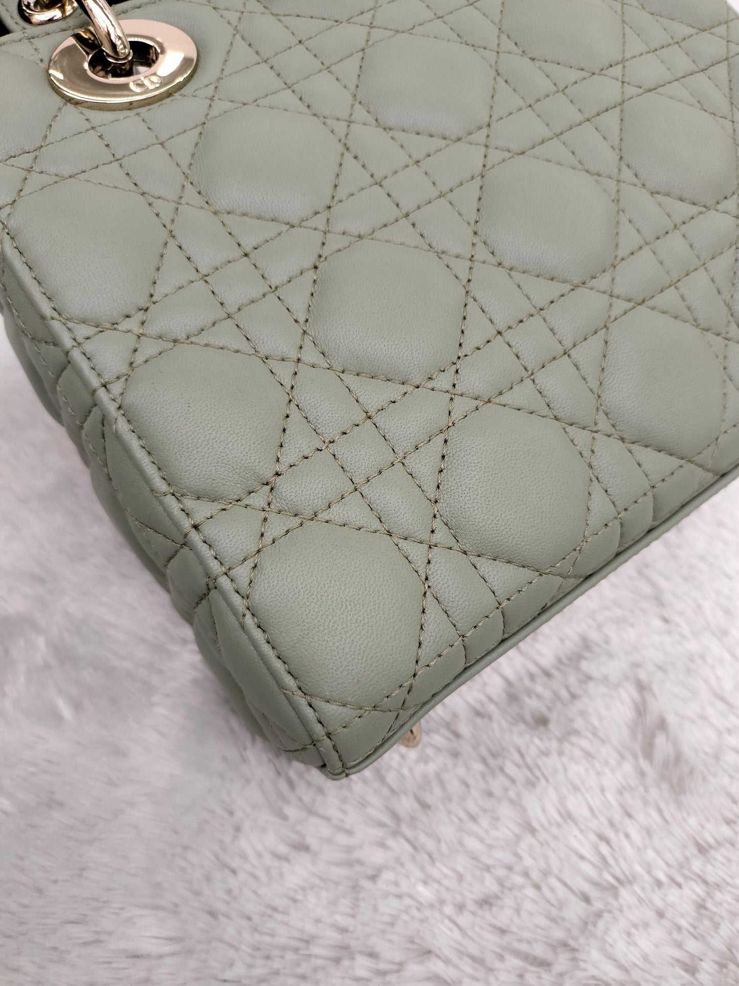 Lady Dior Small Lamb Sage GHW 2023