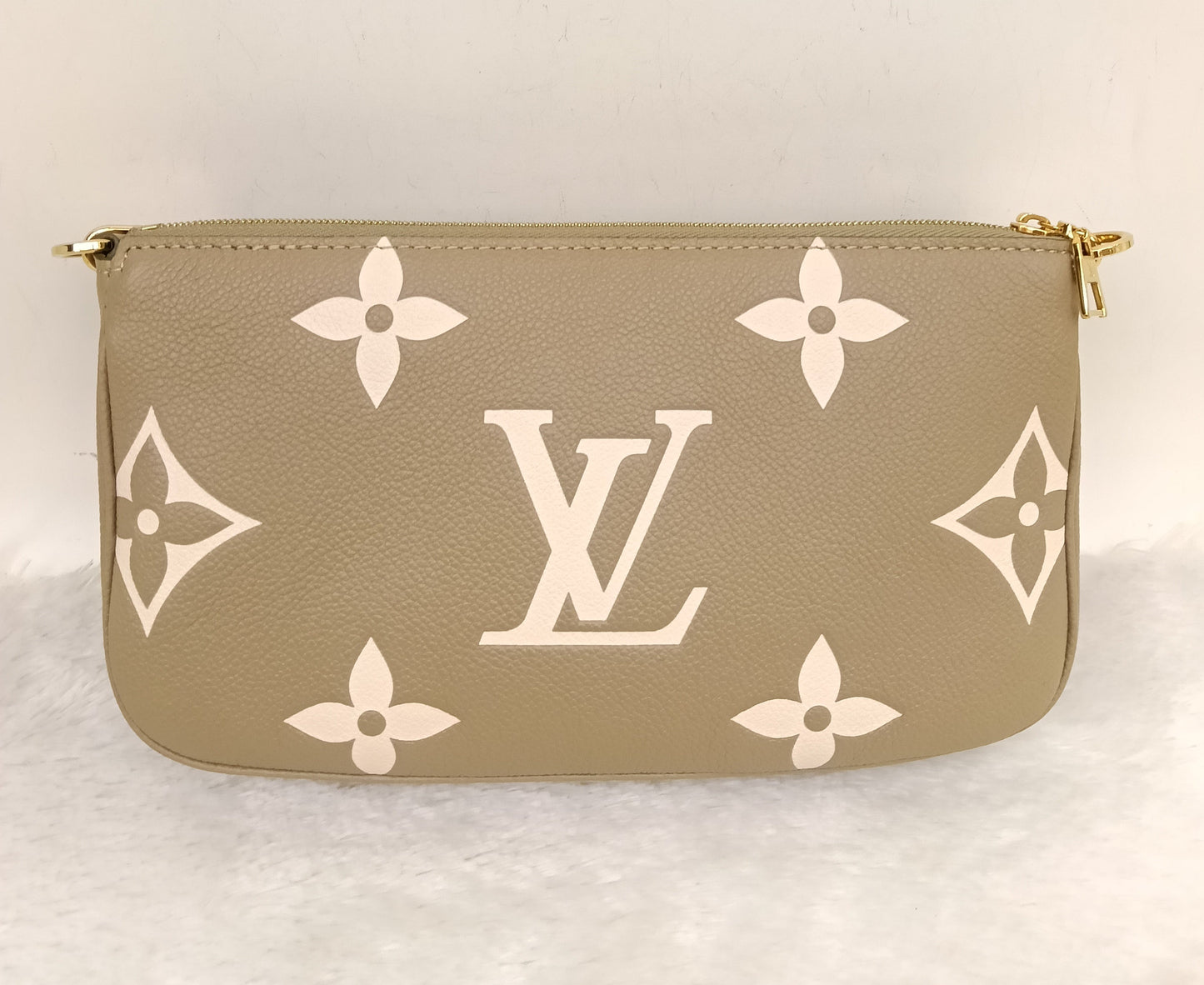 LV Multi Pochette Accessories Monogram Empreinte Light Khaki Cream (CHIP)