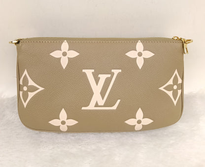 LV Multi Pochette Accessories Monogram Empreinte Light Khaki Cream (CHIP)